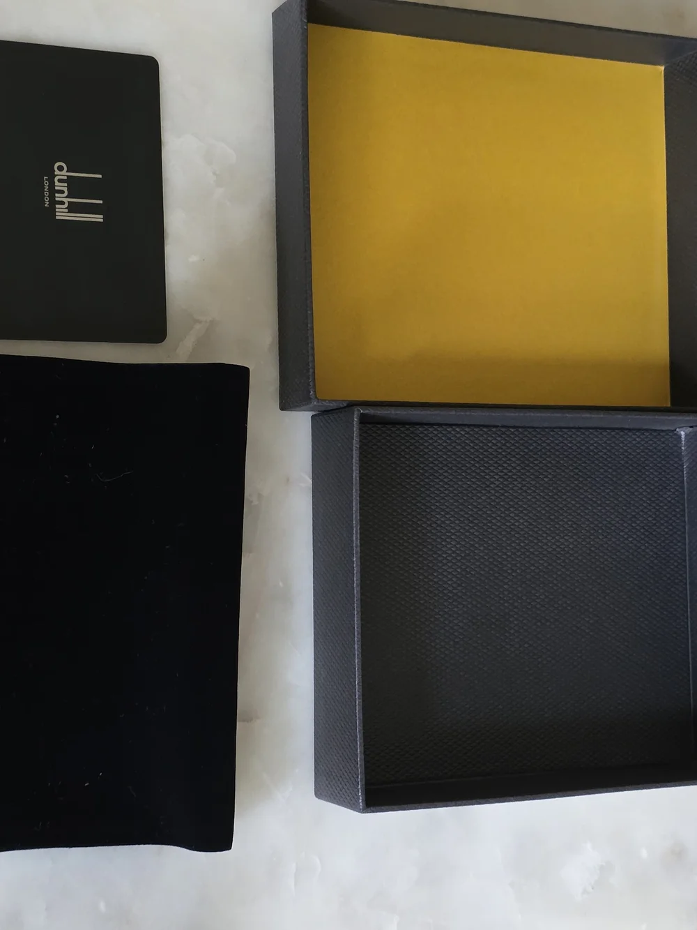 Dunhill Black Textured Card Holder Gift Box Set